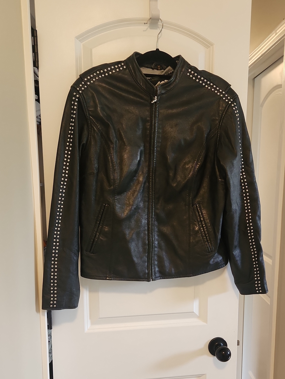 Harley-Davidson Black Stud Trim Leather Jacket EUC
